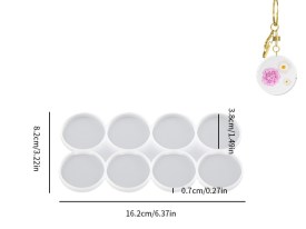 Molde silicona 8 circulos lisos chicos